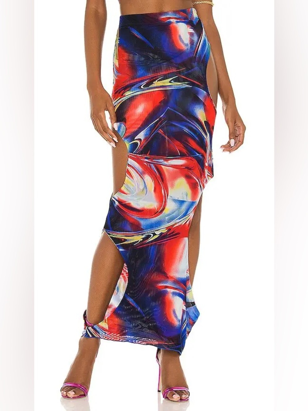 Kim Shui printed cut out swirl maxi skirt Size XS Extra Small